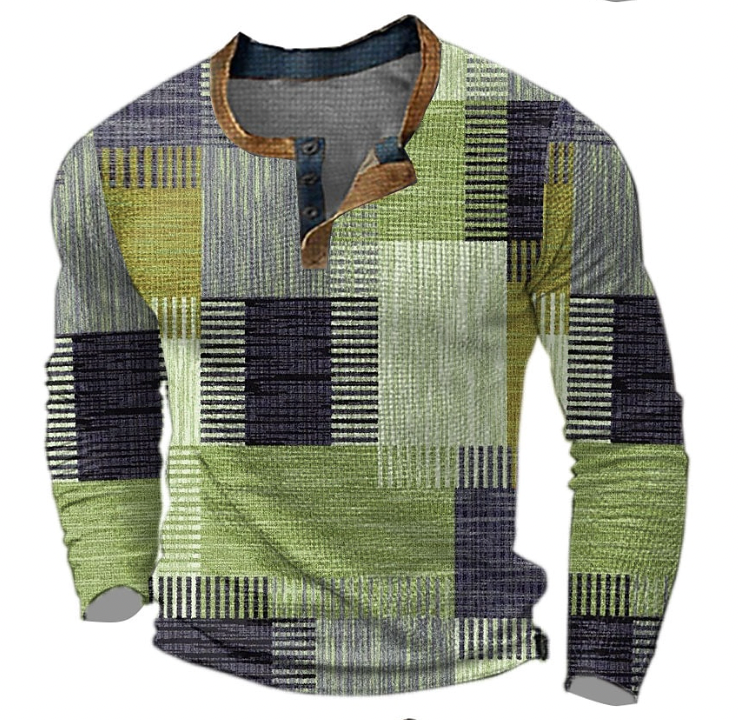Dean™ | Stilfuld Henley-skjorte med geometrisk mønster