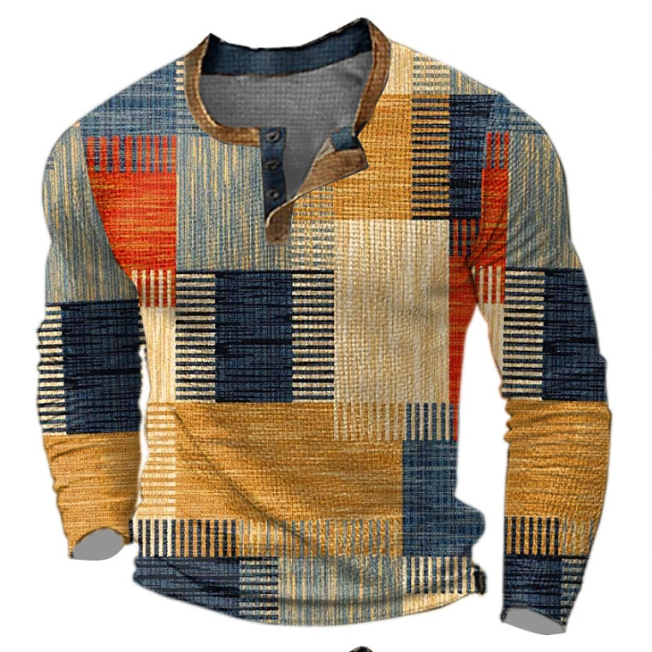 Dean™ | Stilfuld Henley-skjorte med geometrisk mønster