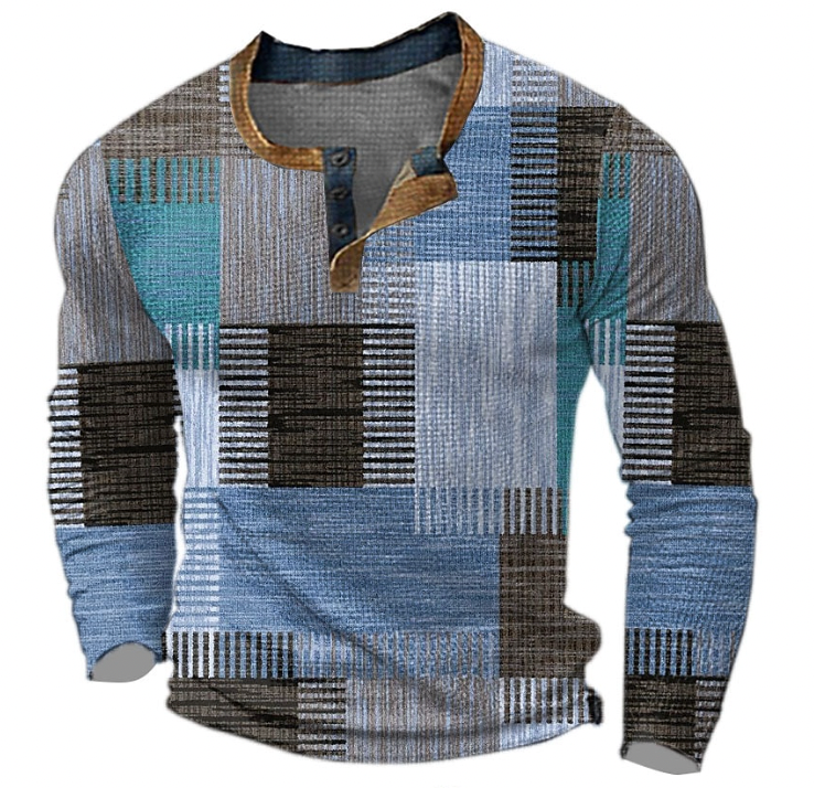 Dean™ | Stilfuld Henley-skjorte med geometrisk mønster