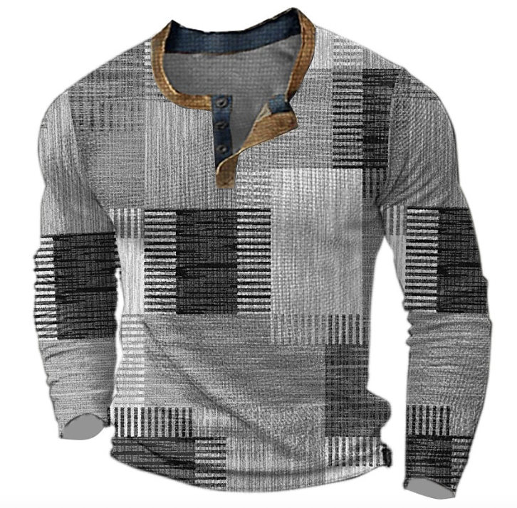 Dean™ | Stilfuld Henley-skjorte med geometrisk mønster