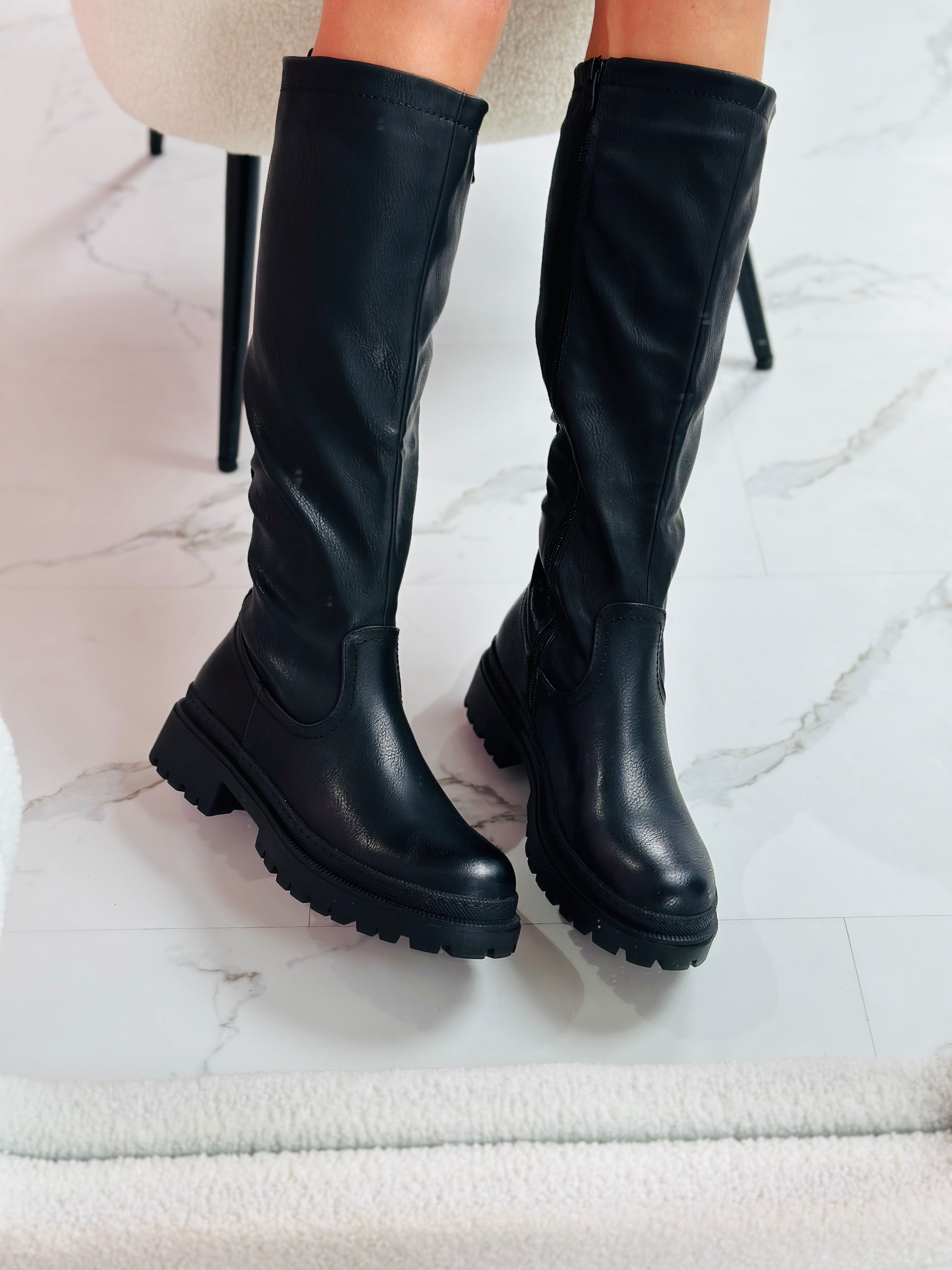 Amara | Black High Boots