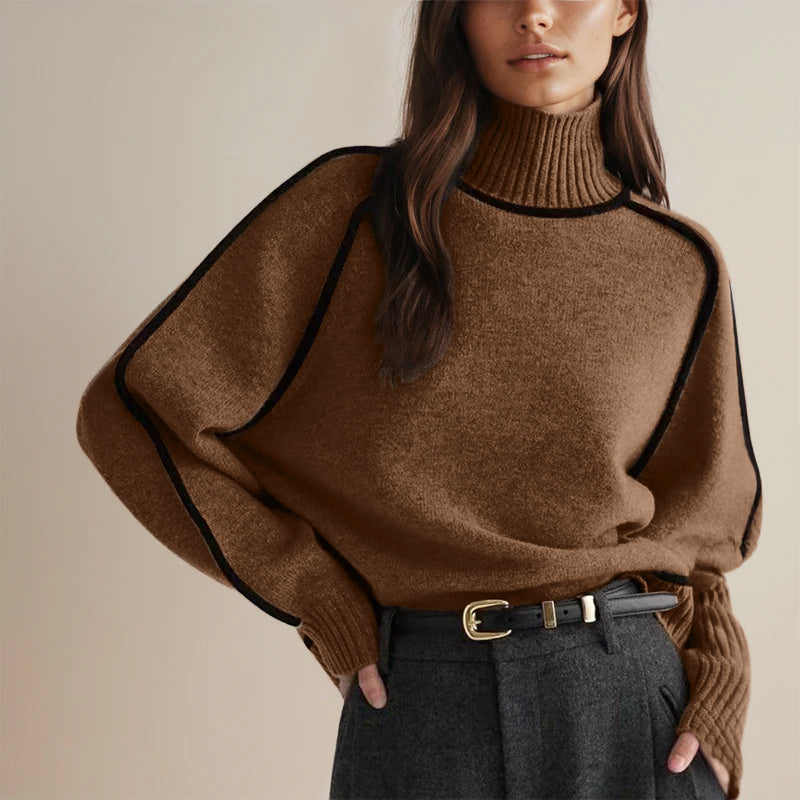 Amara | Luxurious Turtleneck with Contrast Details