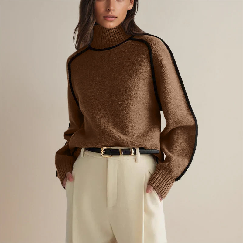 Amara | Luxurious Turtleneck with Contrast Details