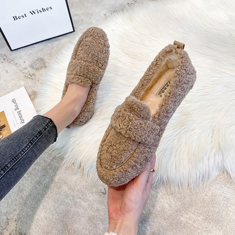 Amara | Plush Flat Shoes