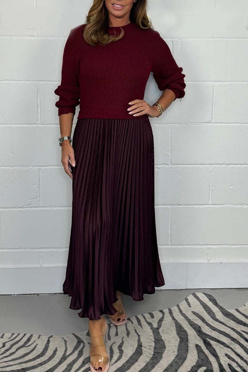 Amara | Chic Sweater & Pleated Skirt Set