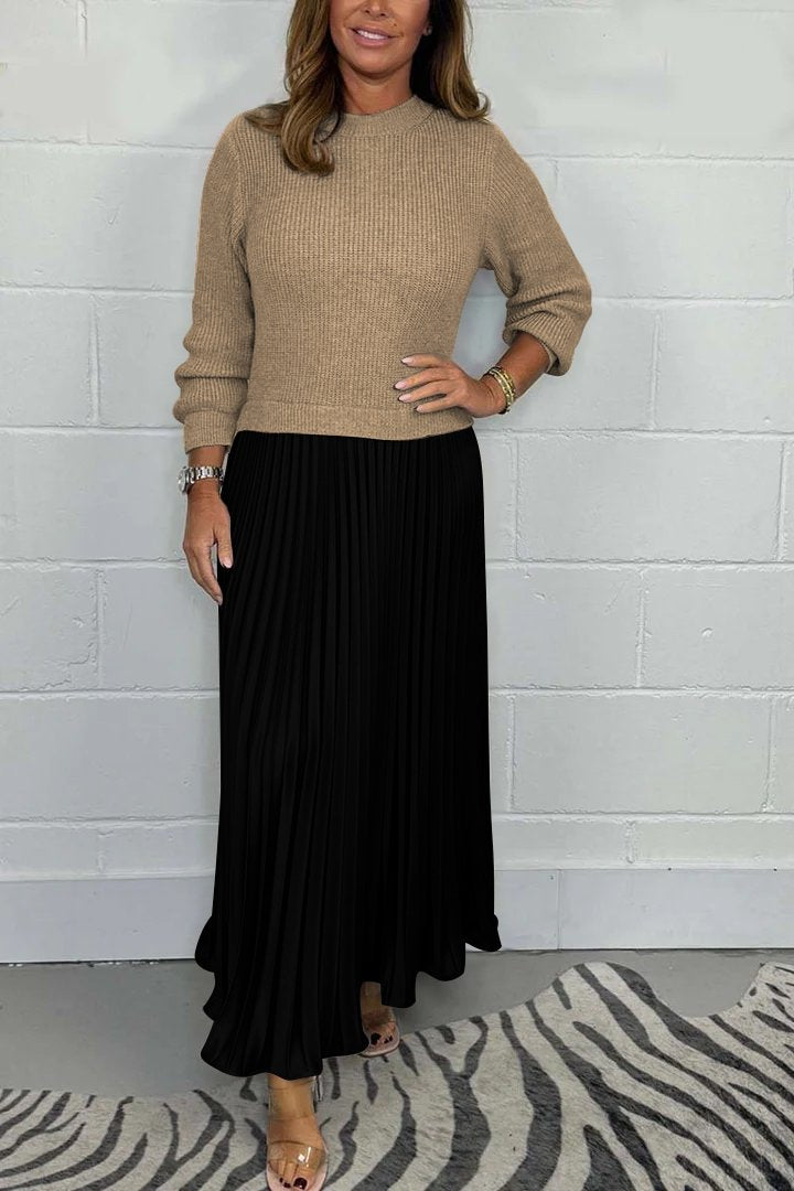 Amara | Chic Sweater & Pleated Skirt Set