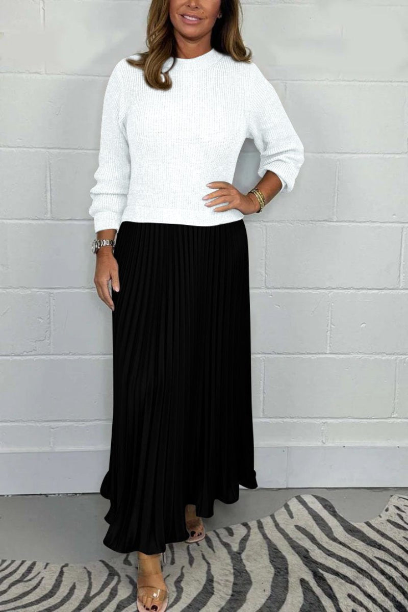 Amara | Chic Sweater & Pleated Skirt Set